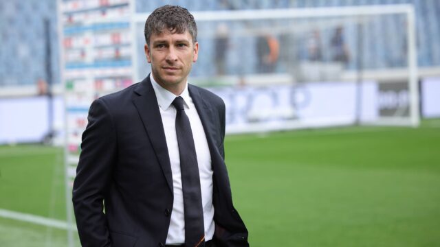 12th may 2025 gewiss stadium bergamo italy serie a football atalanta versus roma florent ghisolfi director of as roma actionplus12787366 emanuelexpennacchiojpg