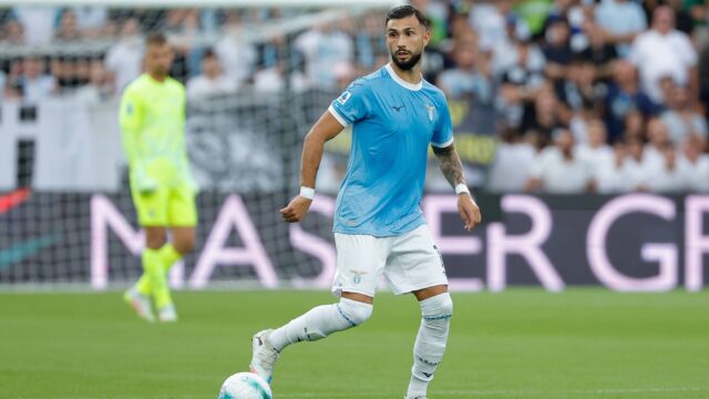14th september 2025 mapei stadium reggio emilia italy serie a football sassuolo versus lazio valent xedn castellanos of ss lazio on the ball emanuelexpennacchiojpg