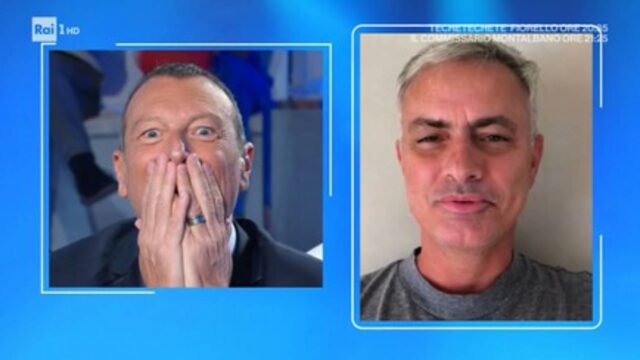 Amadeus e il sogno Mourinho a Sanremo