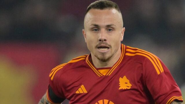 Angelino nel prepartita di Roma Inter