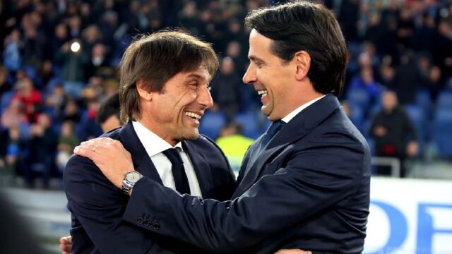 Antonio conte abbraccio simone inzaghi