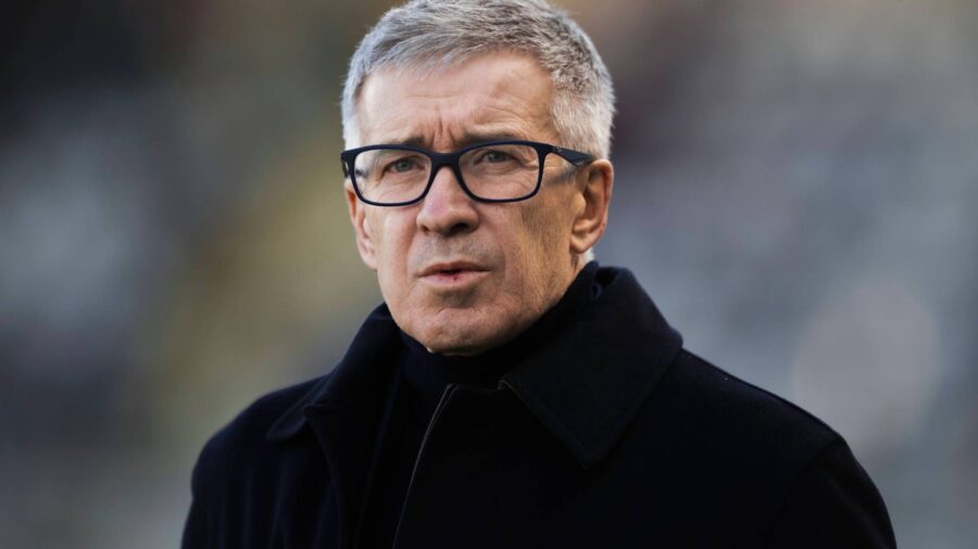 Claudio Fenucci ad rossoblu nel prepartita della finale di Coppa Italia tra Milan e Bologna