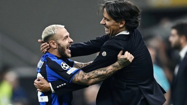 Dimarco inzaghi esultanza inter