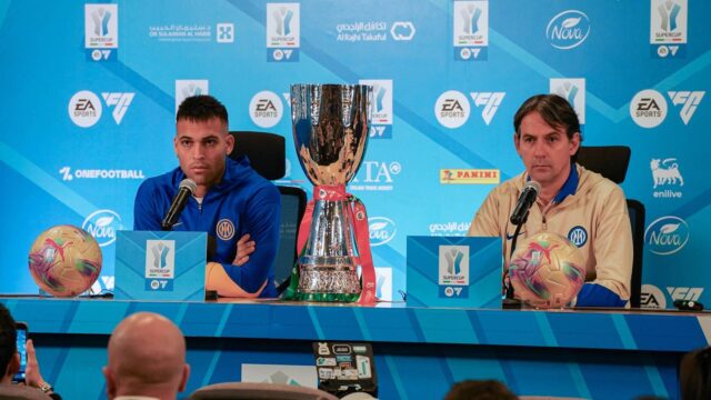Forte rumore durante la conferenza di Inzaghi e Lautaro Martinez alla vigilia della sfida contro il Milan