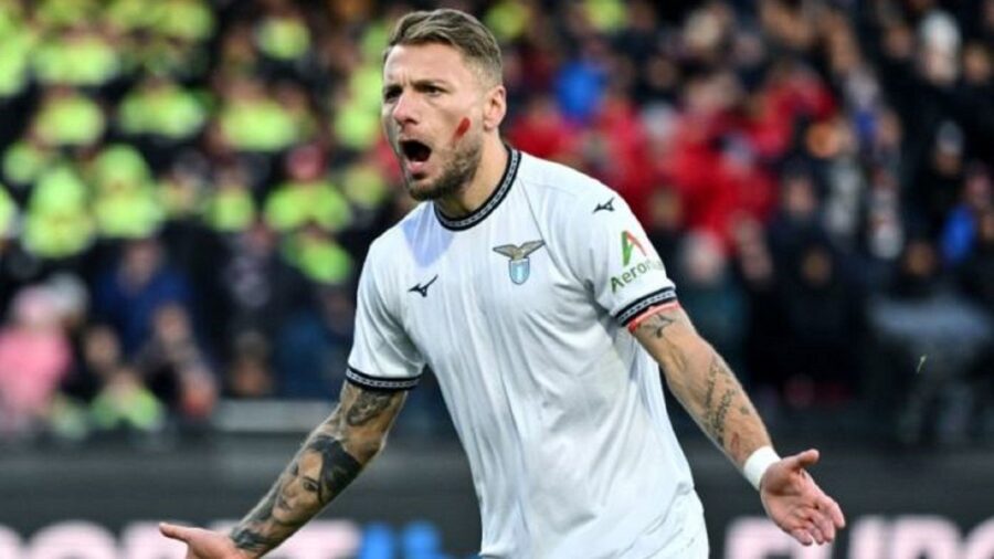 Immobile Lazio maglia bianca