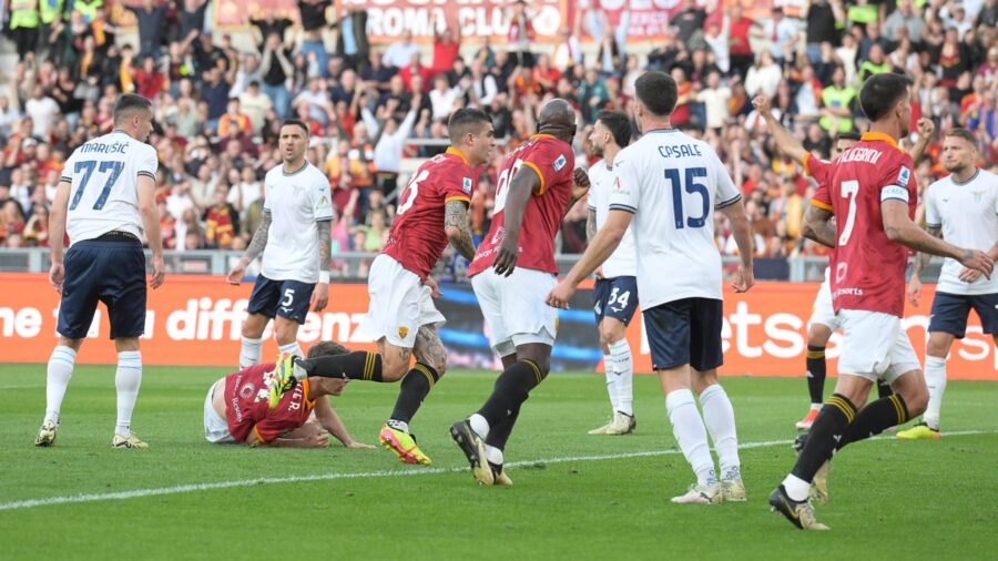 La Roma vince il Derby contro la Lazio grazie al gol di Mancini