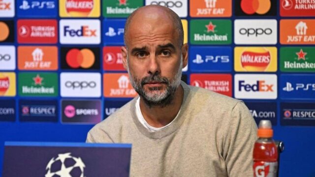 Pep Guardiola in conferenza