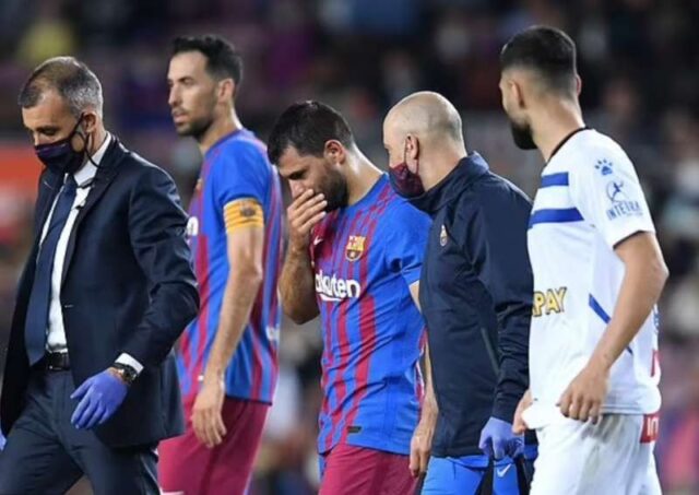Aguero malore durante barcellona alaves