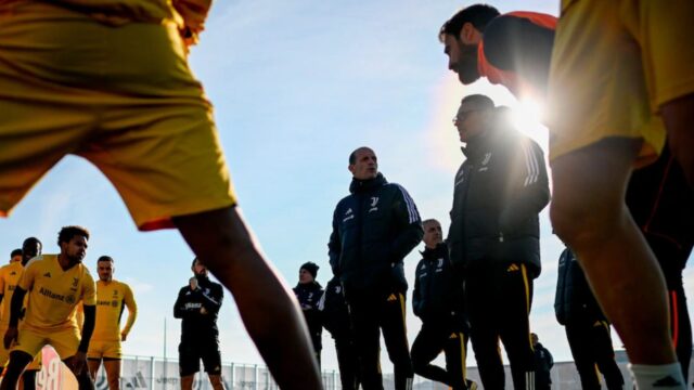 Allegri discorso alla squadra alla continassa