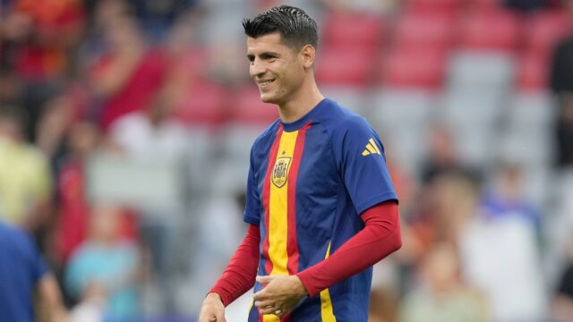 Alvaro morata spagna euro 2024 semi final spain vs france 2 1 09 07 2024 riscaldamento warm up campionati europei germania euro 2024 semi finale spagna franciajpg
