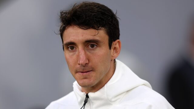 Andrea cambiaso juventus fc looks on serie a juventus v udinese serie a allianz stadium may 18 2025 turin italyjpg