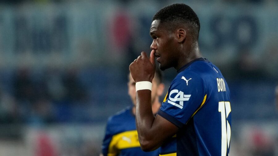 Ange yoan bonny of parma calcio during the serie a football match between ss lazio and parma calcio 1913 at olimpico stadium in rome italy april 28 2025 antoniettaxbaldassarrejpg