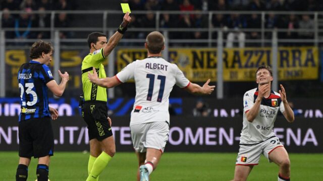 Ayroldi ammonisce frendrup durante inter genoa