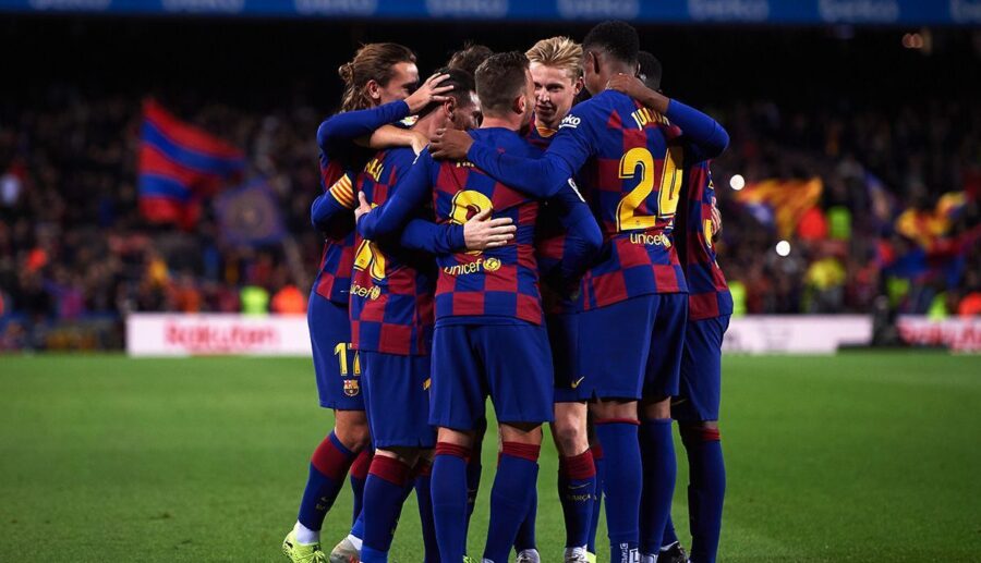 Barca goal celebration