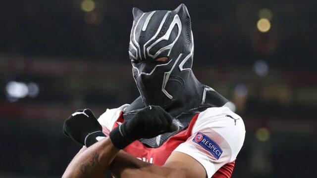 Calciatori coi soprannomi marvel aubameyang con la maschera di black panther