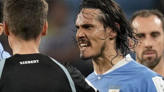 Cavani contro larbitro