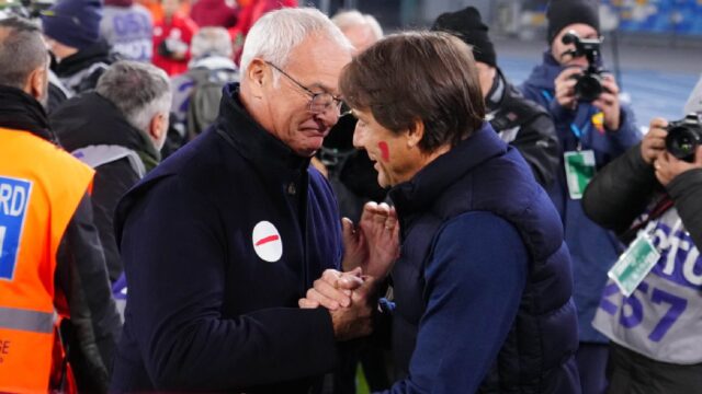 Claudio ranieri abbraccio antonio conte