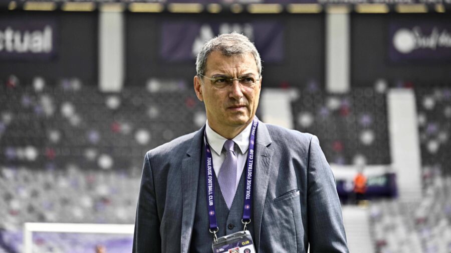 Damien comolli president du tfc football toulouse vs nantes 1ere journee de ligue 1 mcdonald s toulouse 18 08 2024 thierrybreton panoramic jpg