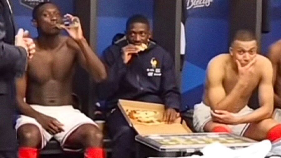 Dembele francia mangia pizza