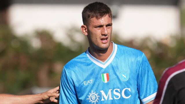 Dimaro italy lorenzo lucca of ssc napoli during the pre season friendly match between ssc napoli and arezzo in dimaro italy copyright xfotoagenziaxjpg