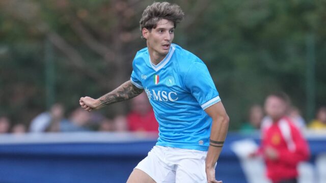 Dimaro italy zanoli of ssc napoli during the friendly match between ssc napoli and catanzaro in on jult 26 2025 in dimaro italy copyright xfotoagenziaxjpg