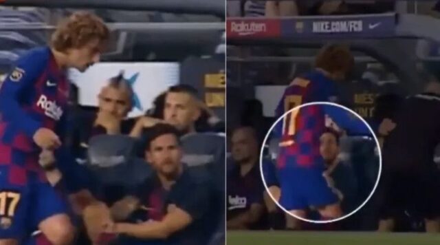 Griezmann messi saluto barcellona