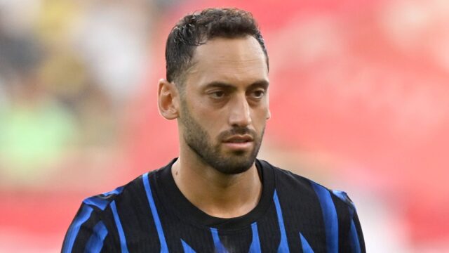 Hakan calhanoglu inter amichevole friendly match 2025 26 monaco inter 1 2 primo piano close up single shot amichevole 2025 26 as monaco fc inter 1 2jpg