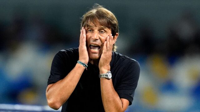 Head coach antonio conte ssc napoli looks dejected serie a ssc napoli v pisa sc diego maradona stadium september 22 2025 napoli italyjpg