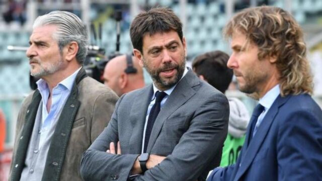 Il presidente della juventus agnelli nedved e arrivabene