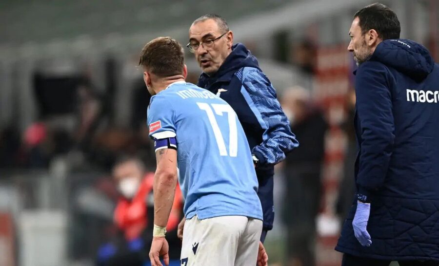 Infortunio di immobile sarri contro lotito