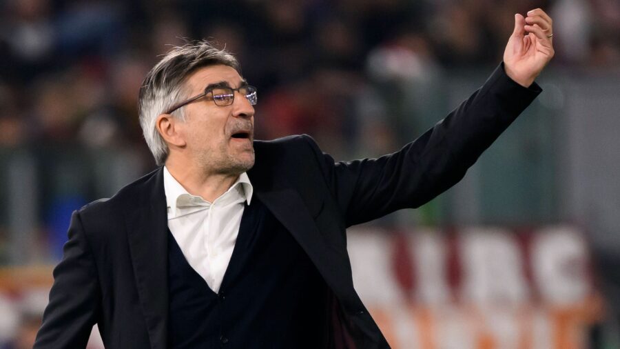 Ivan juric coach of as roma gestures during the serie a football match between as roma and torino fc at olimpico stadium in rome italy october 31 2024 andreaxstacciolijpg