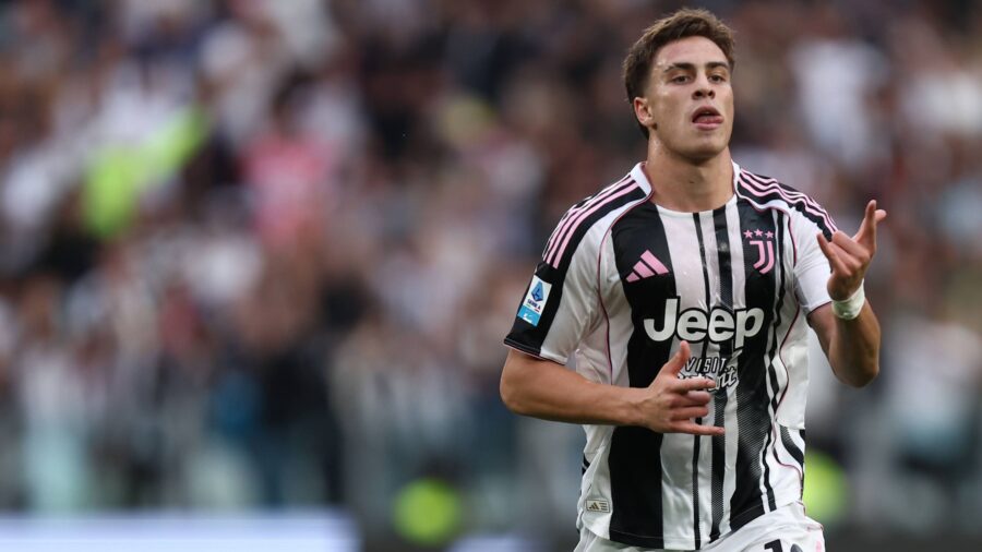 Kenan yildiz juventus fc celebrates after scoring his team s second goal serie a juventus fc v fc internazionale allianz stadium september 13 2025 turin italyjpg