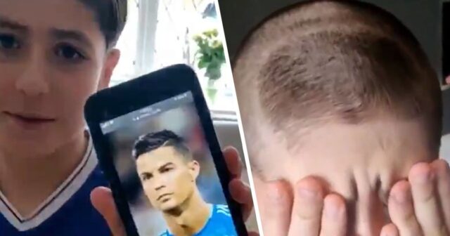 Kid asks for ronaldo haircut