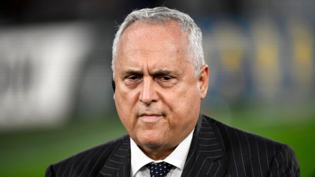 Lazio president claudio lotito during the europa league football match between ss lazio and ogc nice at olimpico stadium in rome italy october 3 2024 andreaxstacciolijpg