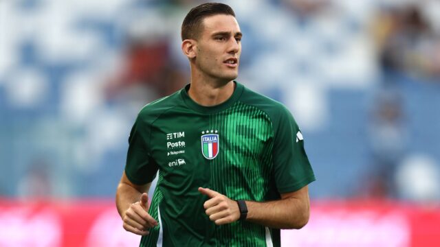 Lorenzo lucca italy warm up fifa 2026 world cup qualifier italy v moldova mapei stadium june 9 2025 reggio emilia italyjpg