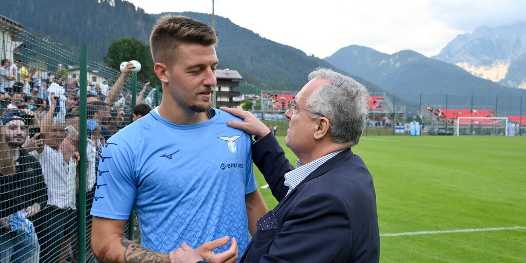 Milinkovic-Savic e Lotito ad Auronzo di Cadore
