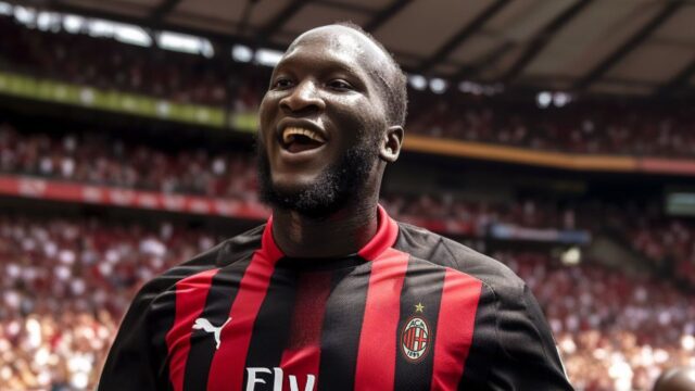 Lukaku con la maglia del milan