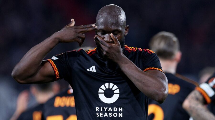 Lukaku esultanza dopo feyenoord roma