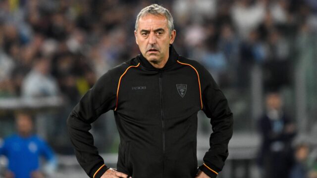Marco giampaolo head coach of us lecce during the serie a football match between ss lazio and us lecce at olimpico stadium in rome italy may 25 2025 andreaxstacciolijpg