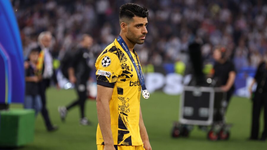 Mehdi taremi fc internazionale looks dejected uefa champions league final 2025 paris saint germain v fc internazionale milano munich football arena may 31 2025 munich germanyjpg