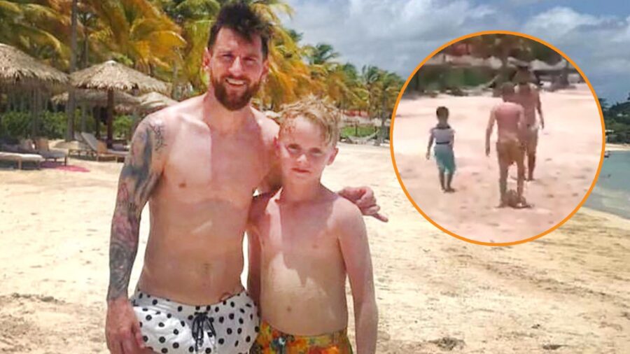 Messi playa vacaciones 1920 portada