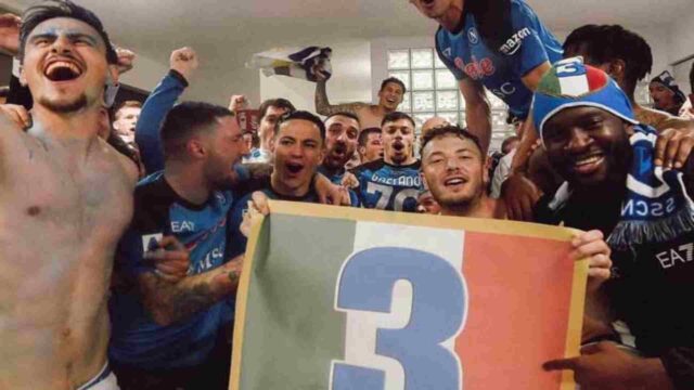 Napoli festa spogliatoio scudetto
