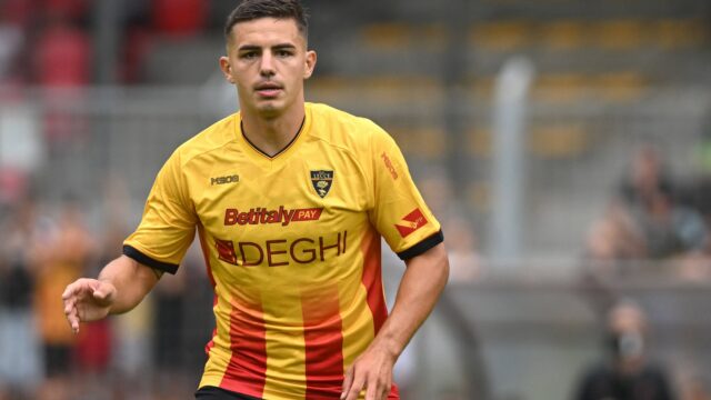 Nikola krstovic lecce amichevole friendly match 2025 26 spezia lecce 1 2 azione action single shot amichevole 2025 26 spezia lecce 1 2jpg