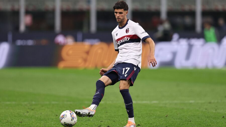 Oussama el azzouzi bologna during the italian serie a match between milan 3 1 bologna at giuseppe meazza stadium on may 9 2025 in bologna italy noxthirdxpartyxsales 290122601jpg