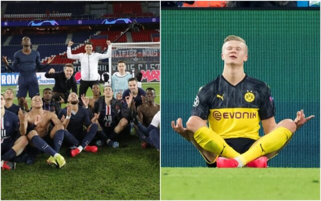 Psg players mocking erling haaland
