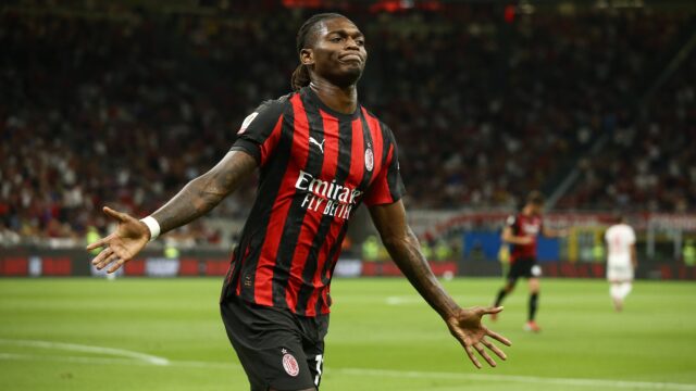 Rafael leao coppa italia italian cup 2025 26 milan bari 2 0 esultanza jubel joy celebration action single shot coppa italia 2025 26 milan bari 2 0jpg