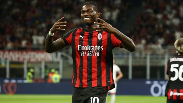 Rafael leao coppa italia italian cup 2025 26 milan bari 2 0 esultanza jubel joy celebration action single shot coppa italia 2025 26 milan bari 2 0jpg