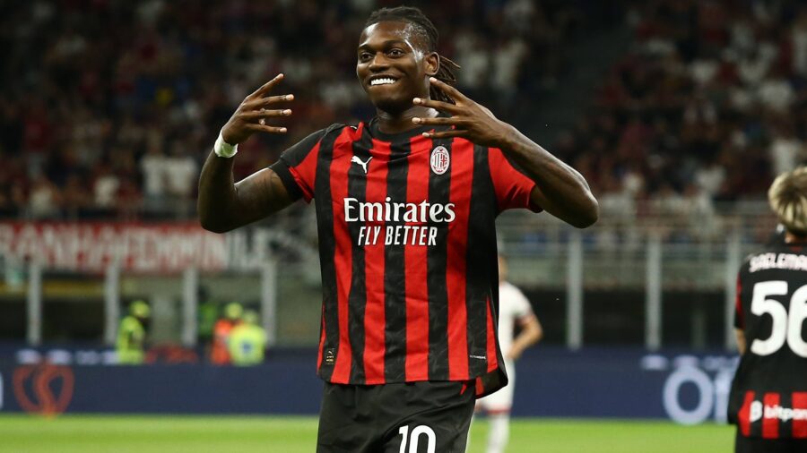 Rafael leao coppa italia italian cup 2025 26 milan bari 2 0 esultanza jubel joy celebration action single shot coppa italia 2025 26 milan bari 2 0jpg