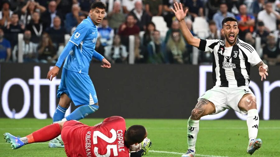 Retropassaggio olivera caprile juve napoli