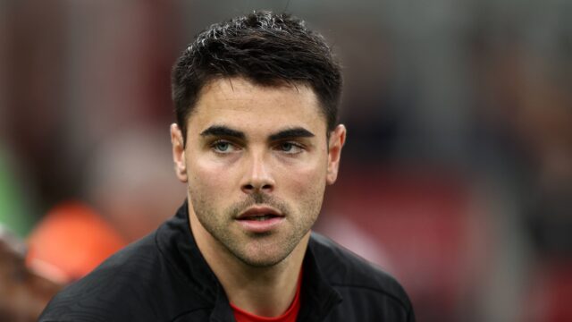 Riccardo sottil ac milan looks on serie a ac milan v fiorentina giuseppe meazza april 5 2025 milan italyjpg